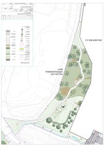 Situasjonsplan (Landskapsplan) som viser tomtens form, terrengforhold, beplantning, veier og plassering av bygninger.