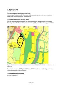 Kartutsnitt fra kommunedelplan som viser arealbruksinndeling (felt B4.2, B6.4 osv.) og planområde for Jessheim sørøst.