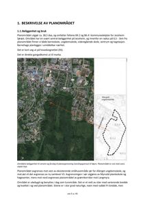 Bildet viser en flyfoto (satellittbilde) av et planområde i Jessheim, med en tegnet forslag til planavgrensning (stiplet linje) og en oversiktskartdel som viser feltene B4.2 og B6.4.