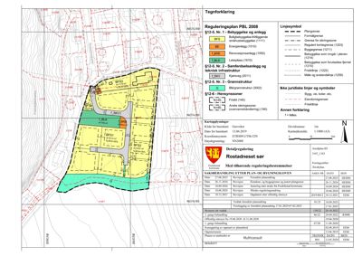 Detaljreguleringsplan (situasjonsplan) som viser tomtens grenser, bebyggelse, infrastruktur og hensynssoner.