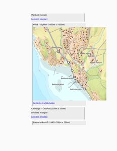 Et digitalt kart som viser et område med bygningsplasseringer, veier og topografi. Kartet er merket som 'NVDB – ulykker' og viser trafikkuhykker.
