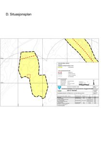 Situasjonsplan som viser tomtens grenser, arealbruk og forhold til omgivelsene.