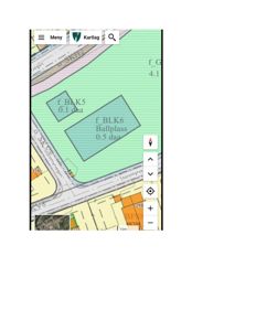 Kartutsnitt som viser eiendomsgrenser, areal (daa) og vegnavn (Storemyrvegen).