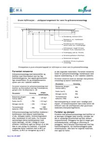 Teknisk tegning som viser et prinsipielt utslippsarrangement for vann fra gråvann renseanlegg, inkludert dimensjoner og komponenter.