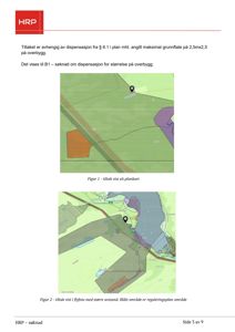 Bildet viser to kart som illustrerer bygningens plassering i forhold til nabolag og reguleringer. Øverste kart er en situasjonsplan (sit.plankart), mens nederste er et flyfoto med overlagte reguleringsplan-områder.