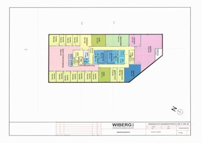 Etasjeplan (Plan 3. etasje) som viser romfordeling, arealer og funksjoner i et kontorbygg.