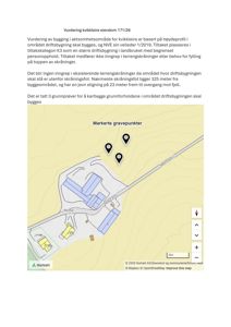 Kartvisning av eiendom med markerte gravepunkter og topografi