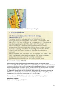 Kartutsnitt fra arealdelen 2000-2012 som viser eiendomsgrenser og reguleringsformål