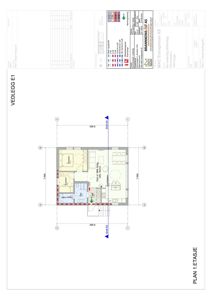 Etasjeplan (1. etasje) som viser romfordeling, dimensjoner og brannkonsept for en bolig.