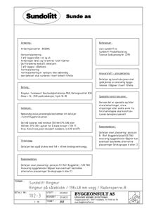 Teknisk detaljtegning for en ringmur med spesifikasjoner for armering, betong, isolasjon og radonmembran.