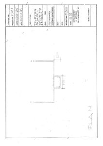 En tegning som viser etasjeplan (PLAN) for en tilbyggfasade, med angitte mål og opplysninger om prosjektet.