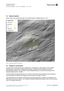 Et registreringskart (topografisk kart) som viser terrengformasjoner, bergblotninger og myr i et felt.