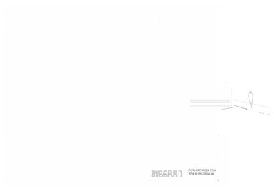 Fasadetegning av en bolig og garasje sett fra øst etter tiltak.