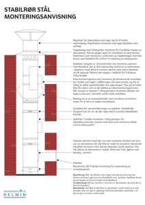 Monteringsanvisning for en stabilrør-stål skorstein med detaljerte tegninger og tekstforklaringer.