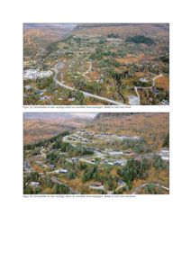 Dronnebilder (fotografier) av et område kalt Kvernaskogen, vist fra lufta.