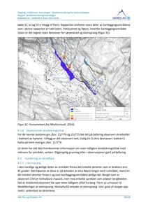 Et faresonekart som viser skredfare i et område (Dalen, Kvamskogen). Kartet inneholder topografi, fareområder og referanser til hytter.