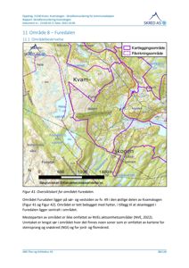 Oversiktskart over området Furedalen med topografi, vann og kartleggingsområder