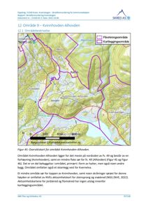 Oversiktskart over Kvinnhovden-Alhovden med kartleggingsområde og påvirkningsområde markert.