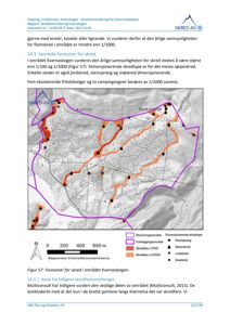 Kart som viser skredfareområder (kartleggingsområde, skredfare ≥1/1000, steinsprang, sørpeskred, jordskred, snøskred) i Kvamskogen med topografi og vegnavn.