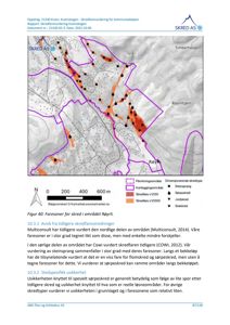 Kart som viser faresoner for skred i området Røyrlø, med fargekodet informasjon om skredfare og skredtyper.