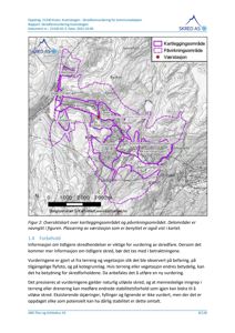 Oversiktskart over kartleggingsområdet og påvirkningsområdet for skredfarevurdering, inkludert topografi og plassering av værstasjon.