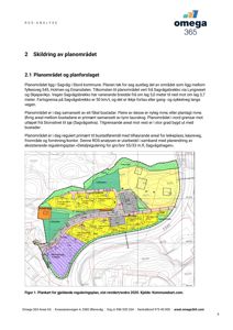 Situasjonsplan som viser planområdet med arealbruk, vegnett og topografi.