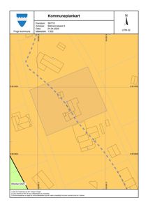 Kommuneplankart som viser eiendomsgrenser, bebyggelse og arealbruk for Båtmannskaret 6 i Frogn kommune.