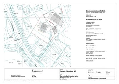 Situasjonsplan som viser tomtens plassering i forhold til nabolag, vegnett og kommunale soner (SONE C).