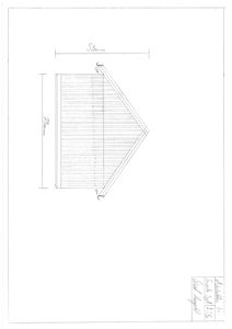 Tegning som viser detaljert oppriss av en takkonstruksjon med mål på 5800 mm og 2300 mm.
