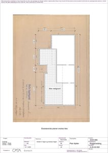 Etasjeplan for kjelleretasje (Plan Kjeller) som viser romfordeling, mål og konstruksjonsdetaljer.