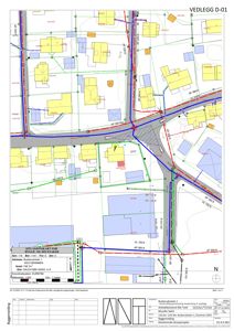 Situasjonskart som viser bygningers plassering i forhold til veier og grunneieregrenser.