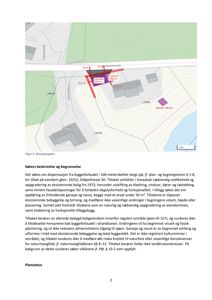 Situasjonsplan som viser eiendommen, nabobebyggelse, søknadsområde (garasje og naust) samt relevante avgrensninger som 100-metersbeltet.