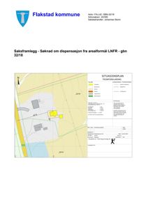 Situasjonsplan med tegnforklaring som viser tomtens beliggenhet, grenser og arealdata.