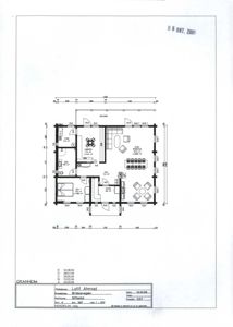 Etasjeplan (hovestplan) som viser romfordeling, dimensjoner og arealer for et hus.