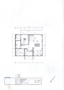 Etasjeplan (Hovedplan 1 etg) som viser romfordeling, dører, vinduer og mål for et hus.