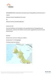 Kart over eiendommen Nordtunveien 7 som viser topografi og vannkroppene i området.