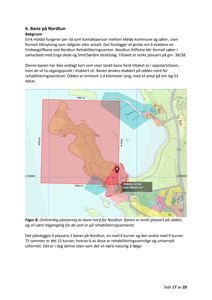 Kart som viser omtrentlig plassering av en ny baneplassering (frisebølgolfbane) på en tomt ved Nordtun. Kartet inneholder koordinater, arealdata og en markør for den planlagte plassen.