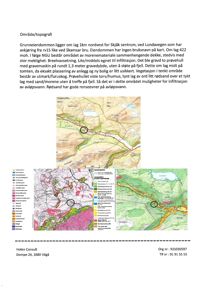 Bildet viser en kartoversikt over et område med topografiske detaljer, veier og et markert område (Sørskogen).
