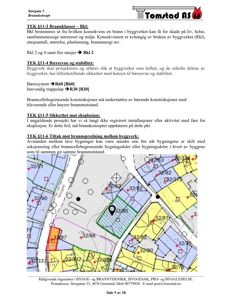 Situasjonsplan som viser tomtens beliggenhet, nabolag og bygningers plassering med referanser.