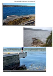 Fotografier av Bålerud Brygge, inkludert et før-etter-bilde av restaureringen.