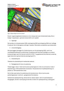 Et skjermbilde av et kommunekart som viser tomtegrenser og bygningsplassering.