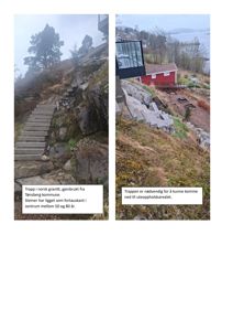 Fotografier av en trapp i norsk granitt som er gjenbrukt fra Tønsberg kommune, sett fra ulike vinkler.